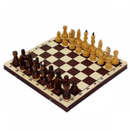 Шахматы обиходные лакированные с темной доской