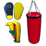 Набор бокс детский (5 предметов) груша+2 перчатки+ 2 лапы