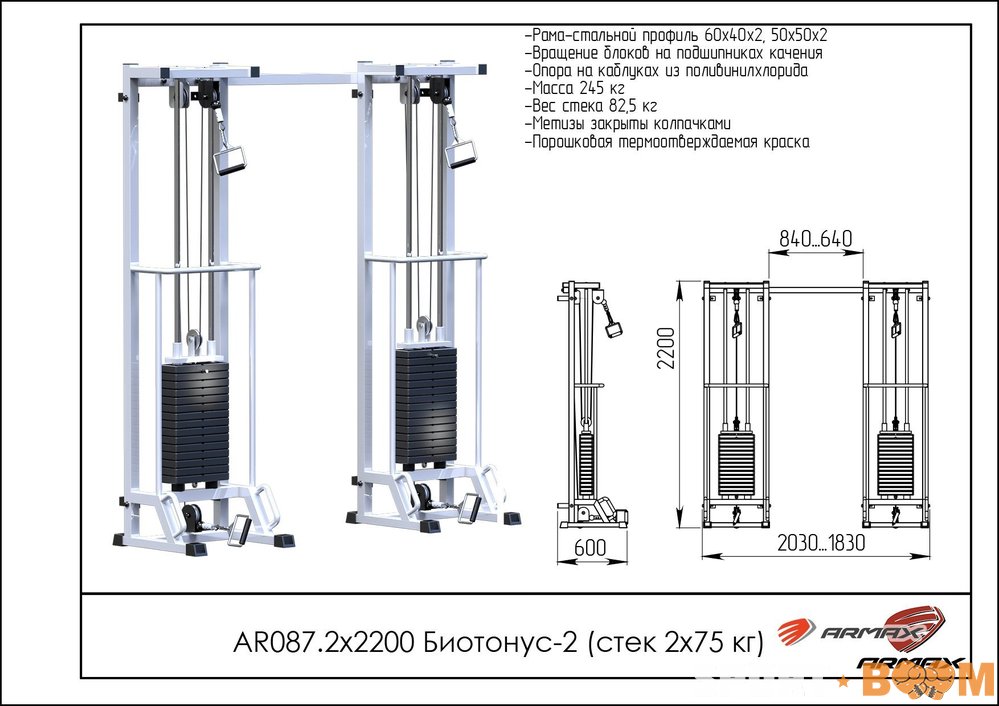 Блочная стойка Биотонус-2 (стек 2х75 кг.) 2200