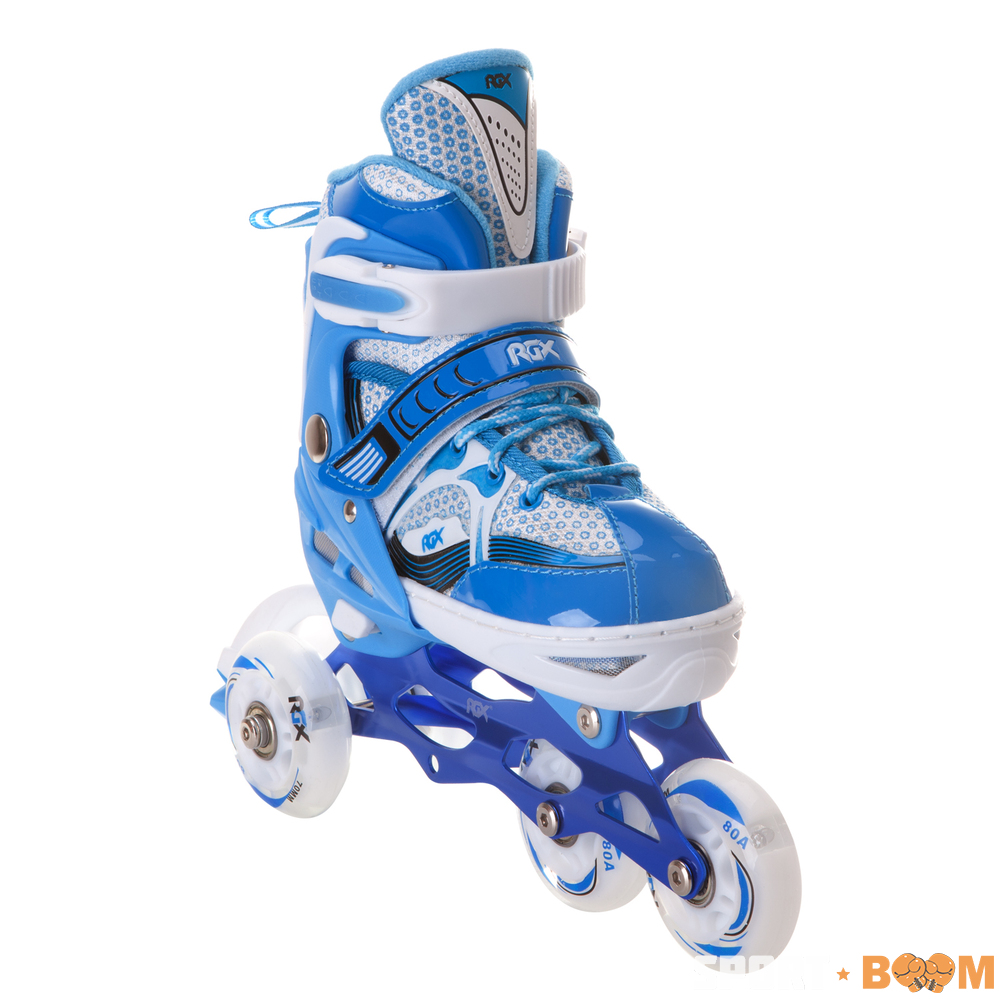 Роликовые коньки раздвижные SONIC Blue LED подсветка колес
