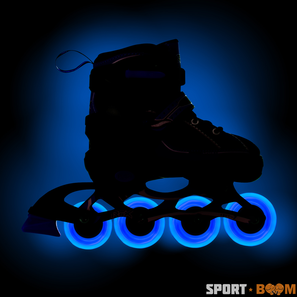 Роликовые коньки раздвижные FANTOM Blue LED подсветка колес